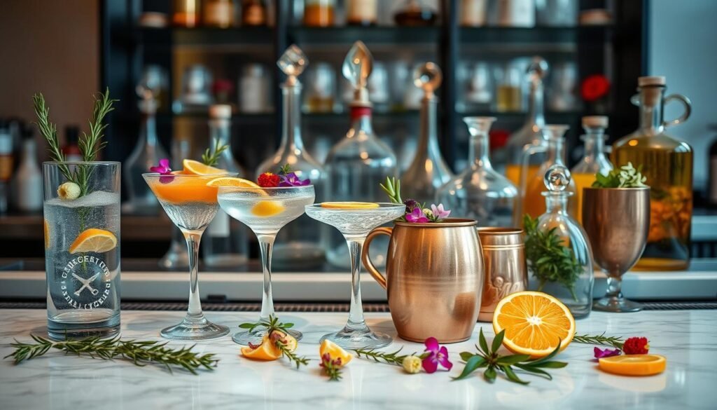 creative cocktail display