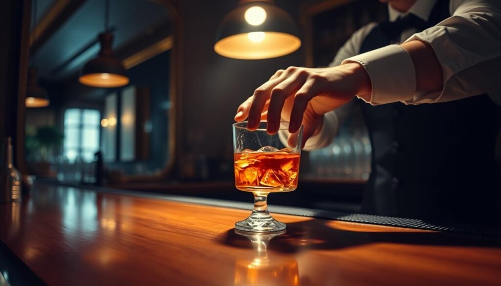 stirring cocktails